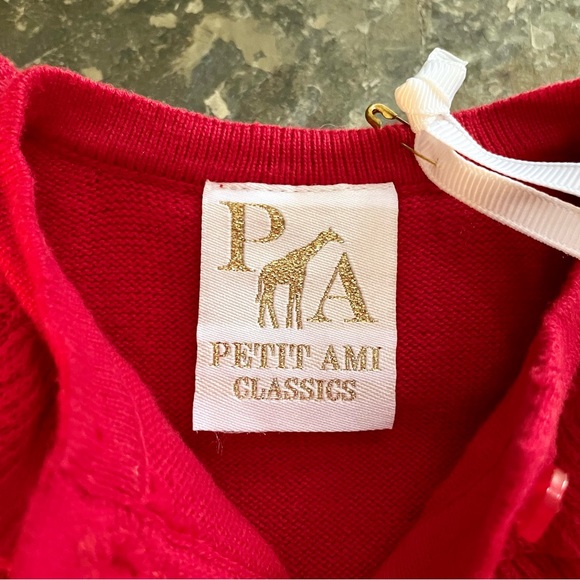Petit Ami Classics•NWT•Size 6M•Pointelle Ruffle Collar Cardigan•Baby Girl Red ❤️ - Picture 6 of 13